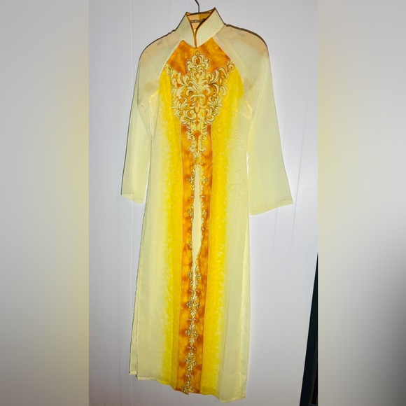 Dresses & Skirts - Handmade one of kind Yellow and Gold Long Dress size small
